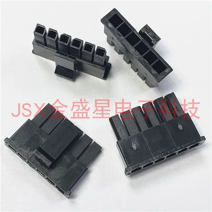 Wire to board connector 43645-0600 black rubber shell single row 6P female socket connector 3.0mm spacing