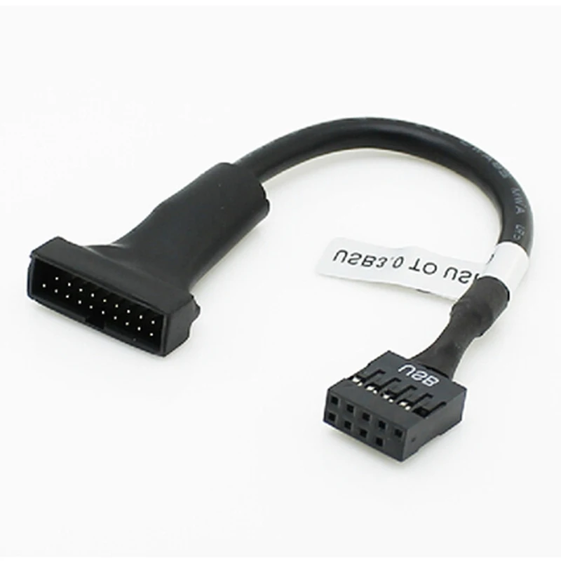 1PC 3,0 Pin USB 2,0 Buchse auf 9 Pin USB Stecker Motherboard Header Adapter Kabel schwarz
