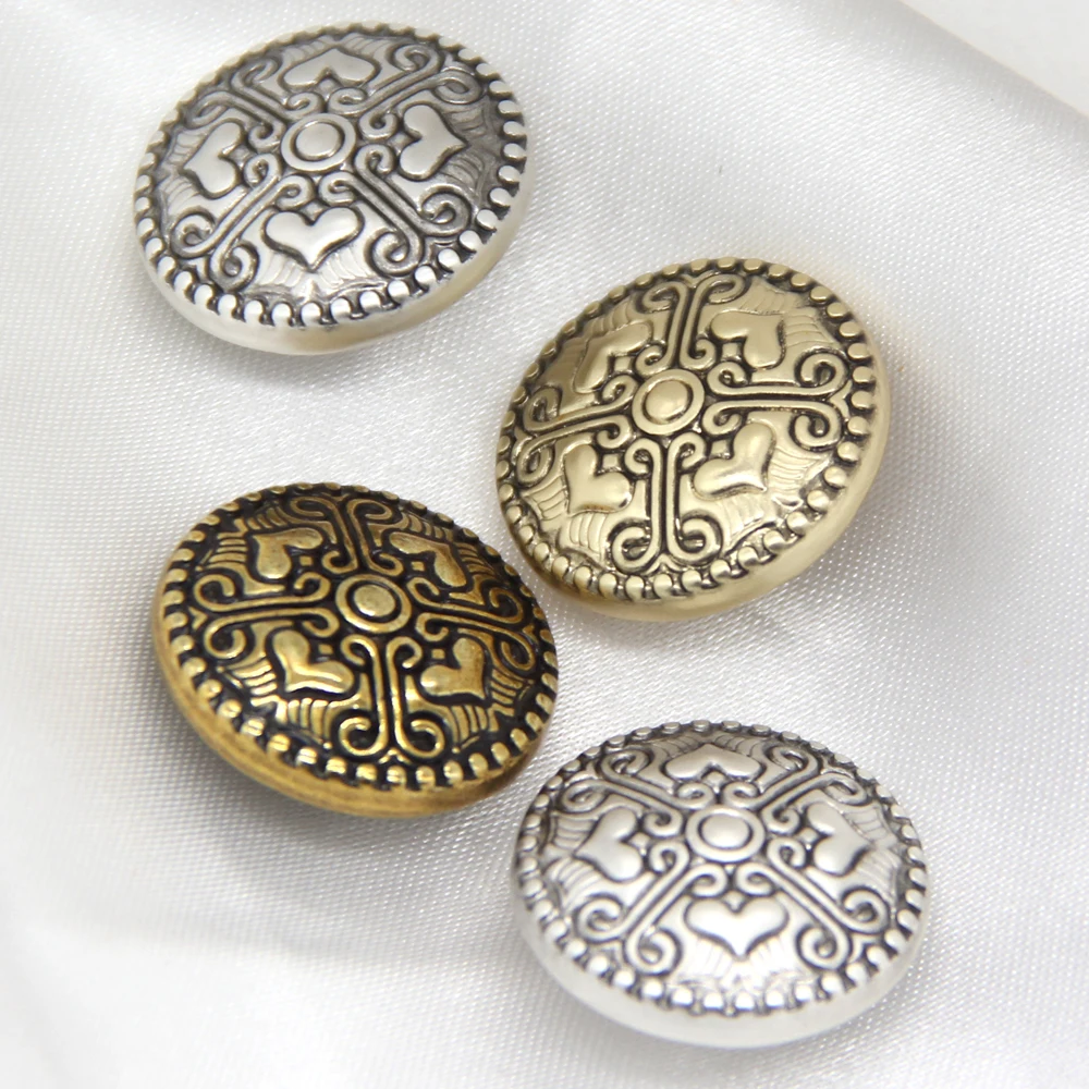 HENGC 15/20/23mm Character Gold Metal Buttons For Sewing Retro Female Coat Jacket Cardigan Handmade Decorations DIY Crafts