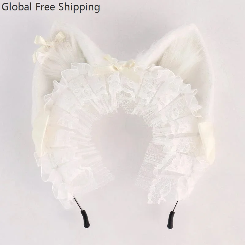 Halloween rendas orelhas de gato bandana bonito meninas artesanal orelhas animais lolita arco bandana adereços em quadrinhos cosplay anime animal orelha 2025