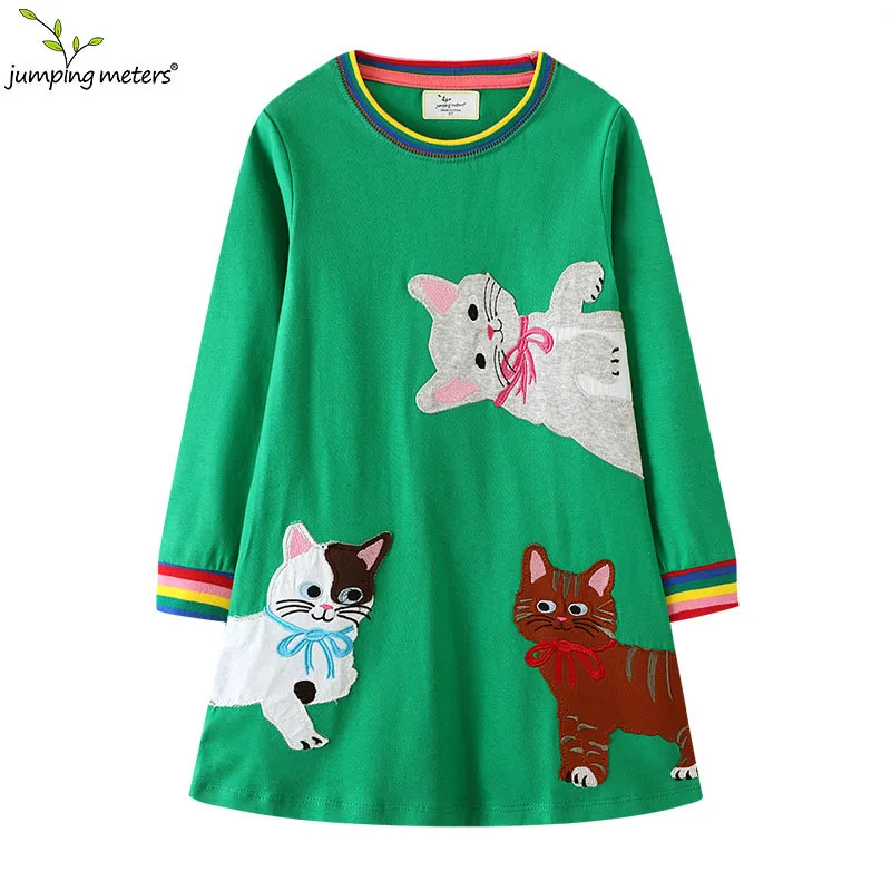slim fit dress slacks Toddler/Kid Girl Cats Design Green Short Sleeve Dress 3-4t main image 1