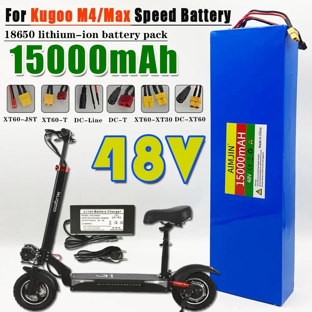 18650 Lithium ion 13S4P 48V 15Ah 2000watt Battery Pack for Kugoo M4/M4Pro/ M5/M5Pro Electric Scooter Battery Pack