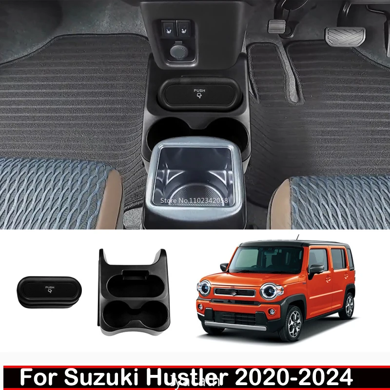 

ABS Central control storage box assembly For SUZUKI Hustler 2020-2024 trash can water cup holder cover Interior Accessories