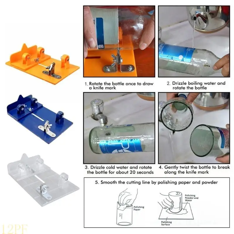 12PF Glass Bottle Cutter Thickened High Strength Board Sharply Cut Head DIY Wine Bottle Cutting Tool