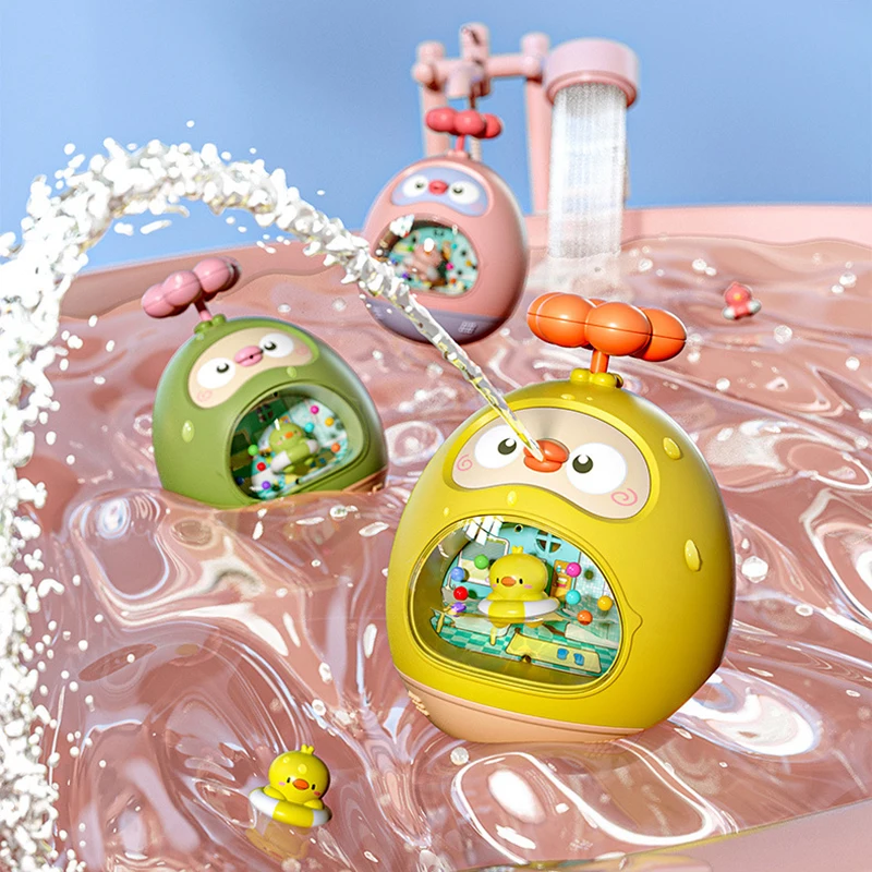 

1Pcs New Amphibious Bath Toys Fun Cartoon Duck Tumbler Toys Baby Water Toys Push to Squirt Toy Children's Toys Birthday Gifts