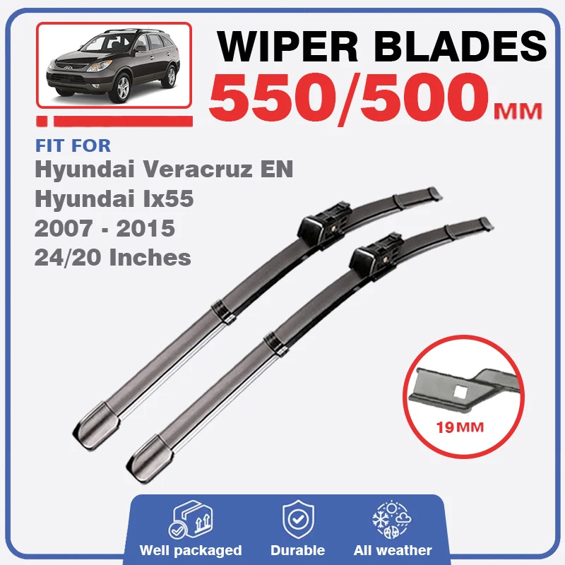 For Hyundai Veracruz EN Hyundai Ix55 2007 - 2015 Front Wiper Blades Windshield Brushes Windscreen Window Upgrad Accessories 2012