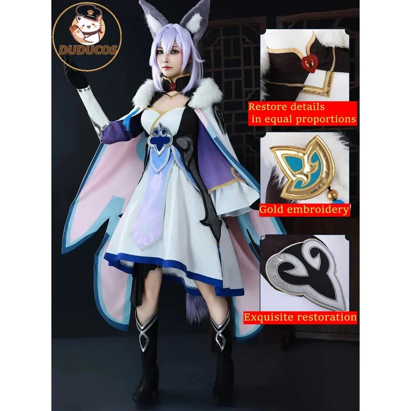 

DUDU R в наличии Baiheng Косплей Костюм Bailu Bai Heng Bai Lu Baiheng High-Cloud Quintet Fox Girl Полный комплект парика Хэллоуин Рождество