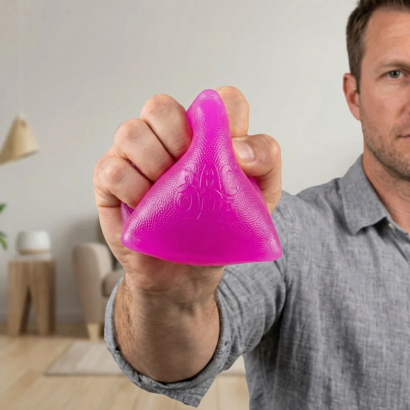 NeeDoh Style Pyramid Sugar Squishy Toy, Maltose Squeeze Ball Stress Relief, Super Soft Solid Fidget Toy, Sensory Decompression