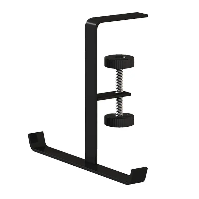 Pc Gaming Headphone Stand Aluminum Dual Headset Hanger Hook Holder Adjustable Rotate Arm Clamp Under Desk Space Save Clip Mount