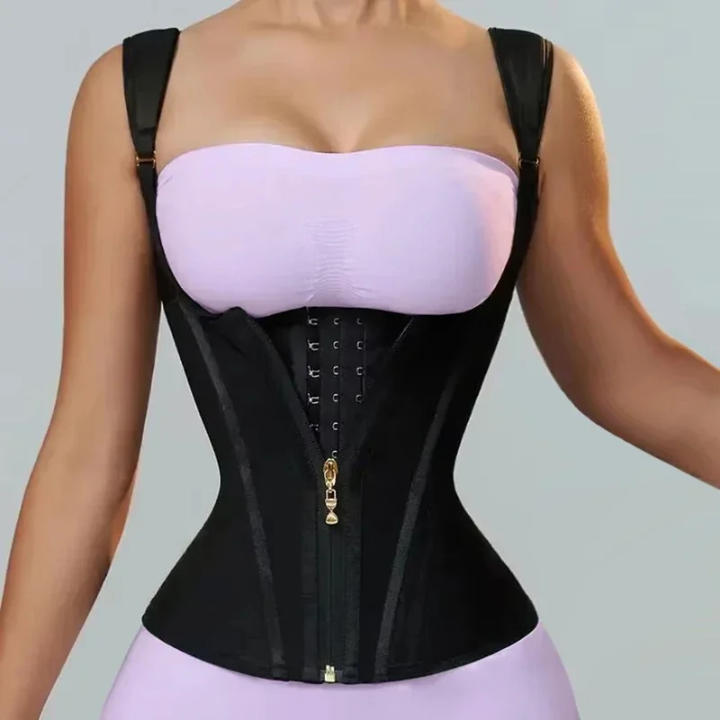 Fajas colombianas modesaldoras cintas slimmming colete shapewear espartilho cintura trainer corpo shaper rosa treino camisa modelagem cinto
