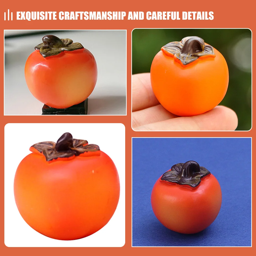 

6Pcs Fake Persimmon Ornaments Artificial Fruits Realistic Decoration Home Dining Table Simulation Props Fake Fruit Model