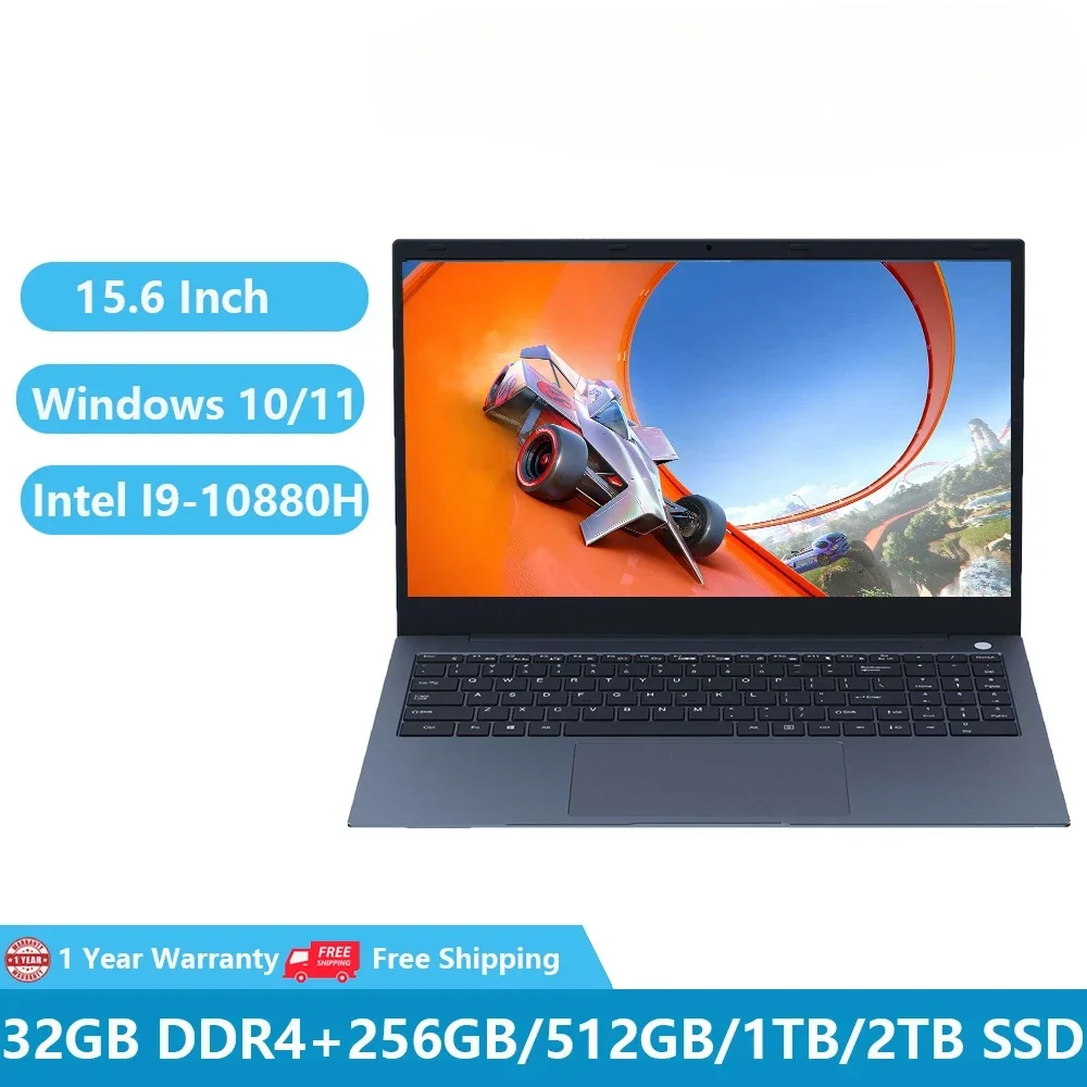 Ordenador portátil para juegos I9, 10ª generación, Win11, 2023 pulgadas, Intel Core I9-10880H, 32GB, DDR4 + 2TB, NVME, tipo-c, huella dactilar, 15,6