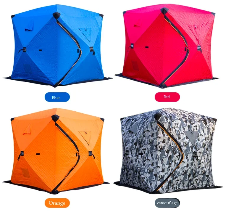 3 - 4 Person Pop Up Windproof Winter Camping Hunting Double Layer Shelter Carp Ice Fishing Tents