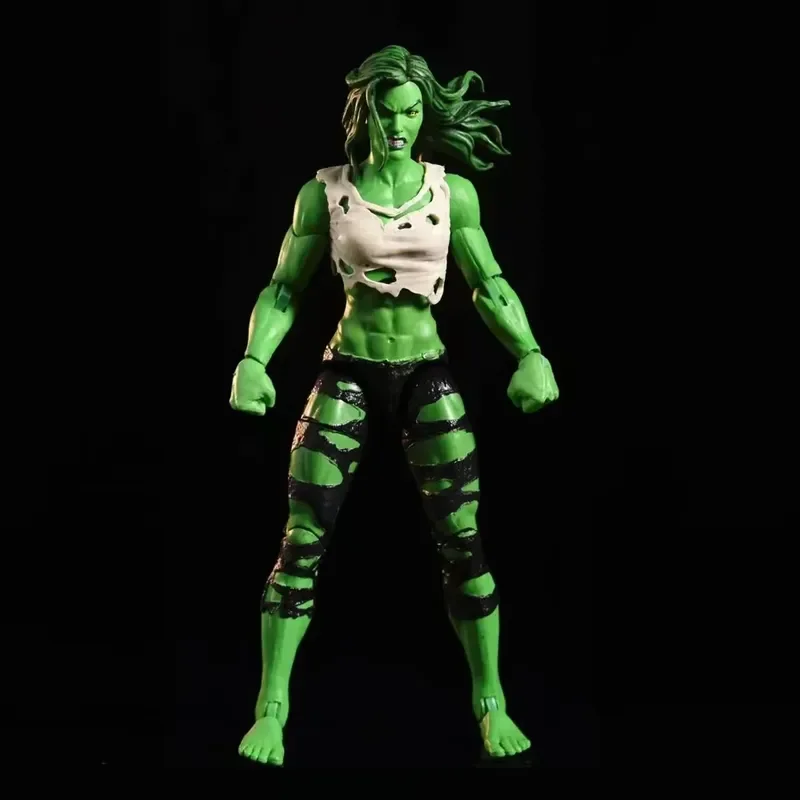 Action Figure She-hulk Hulkettes Pvc Collectable Doll Angry Normal Head Version No Extra Open Hands Loose Models Toys 20cm