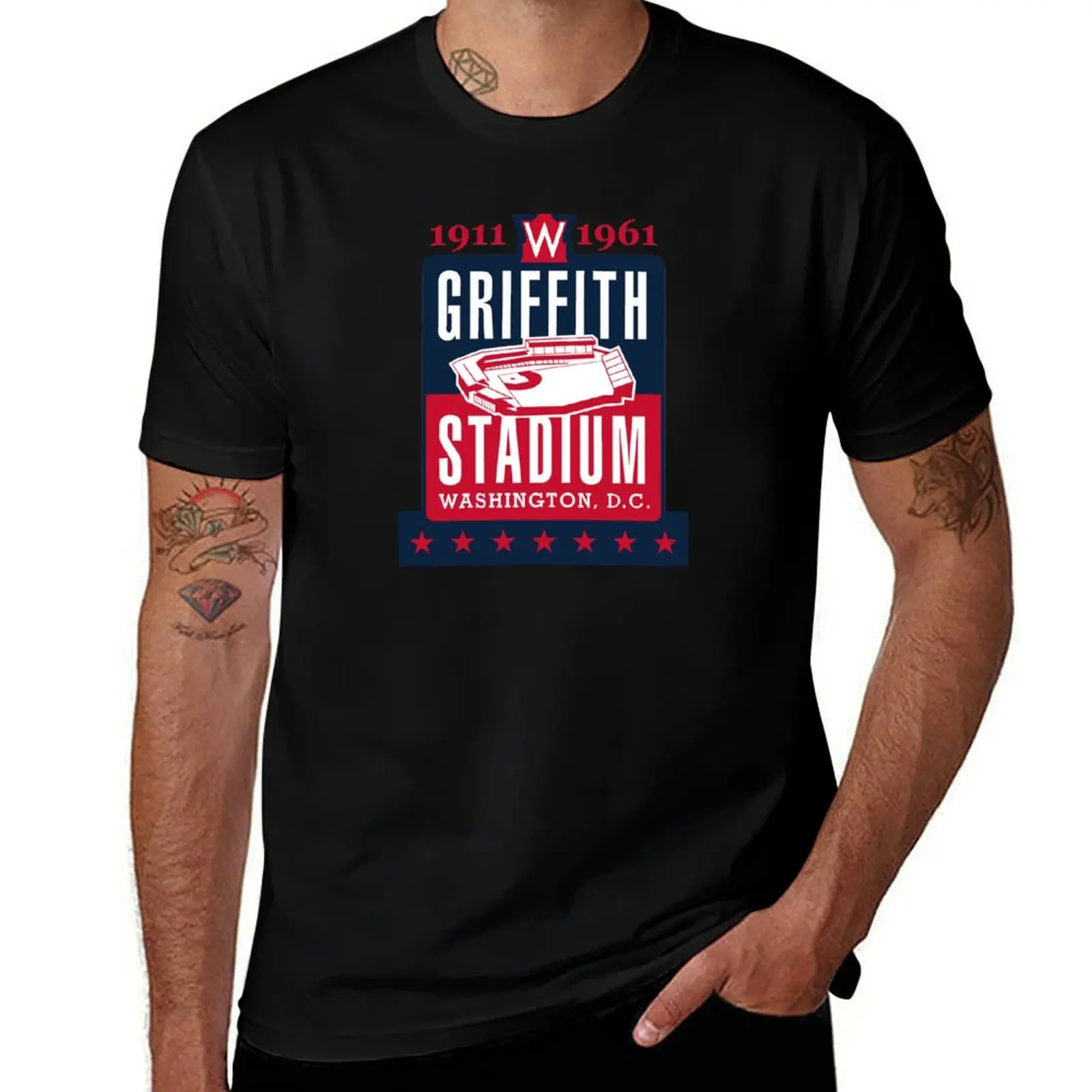 Griffith Stadium T-Shirt Large Size Basic Casual T-Shirt