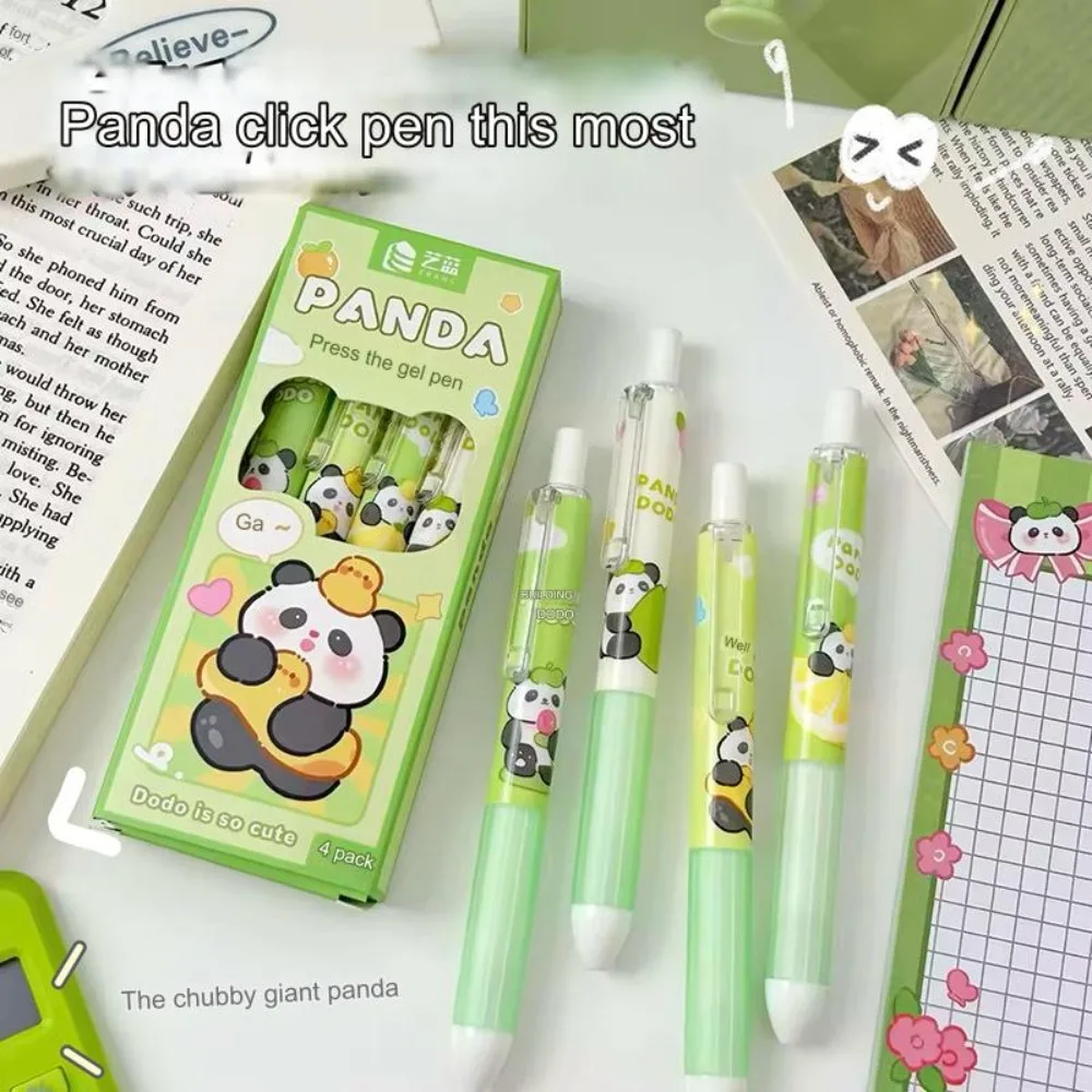ปากกา capybara สีดำปากกาหมึกเจล4ชิ้นขนาด0.5มม. ปากการูปการ์ตูนเรียบสีกลางปากกาเครื่องเขียน ST PEN TIP ปากกาลูกลื่นแห้งเร็ว