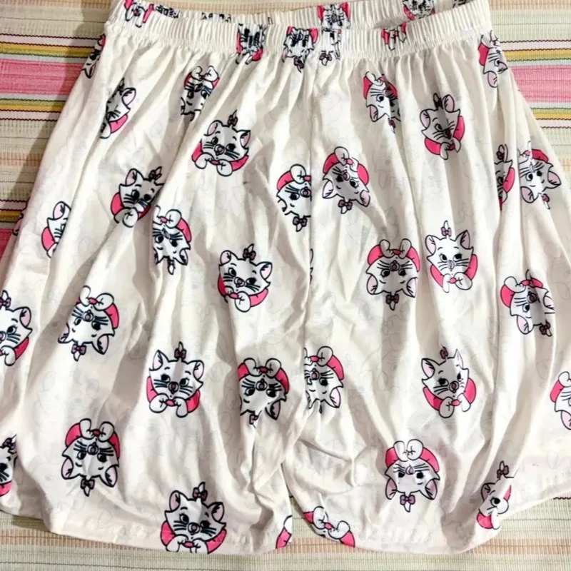 Anime Marie Cat Extra Large 300Kg Wearable Sleepwear Women\'s Cartoon Printed Pants High Waist Home Shorts Sleepwear Pants Large