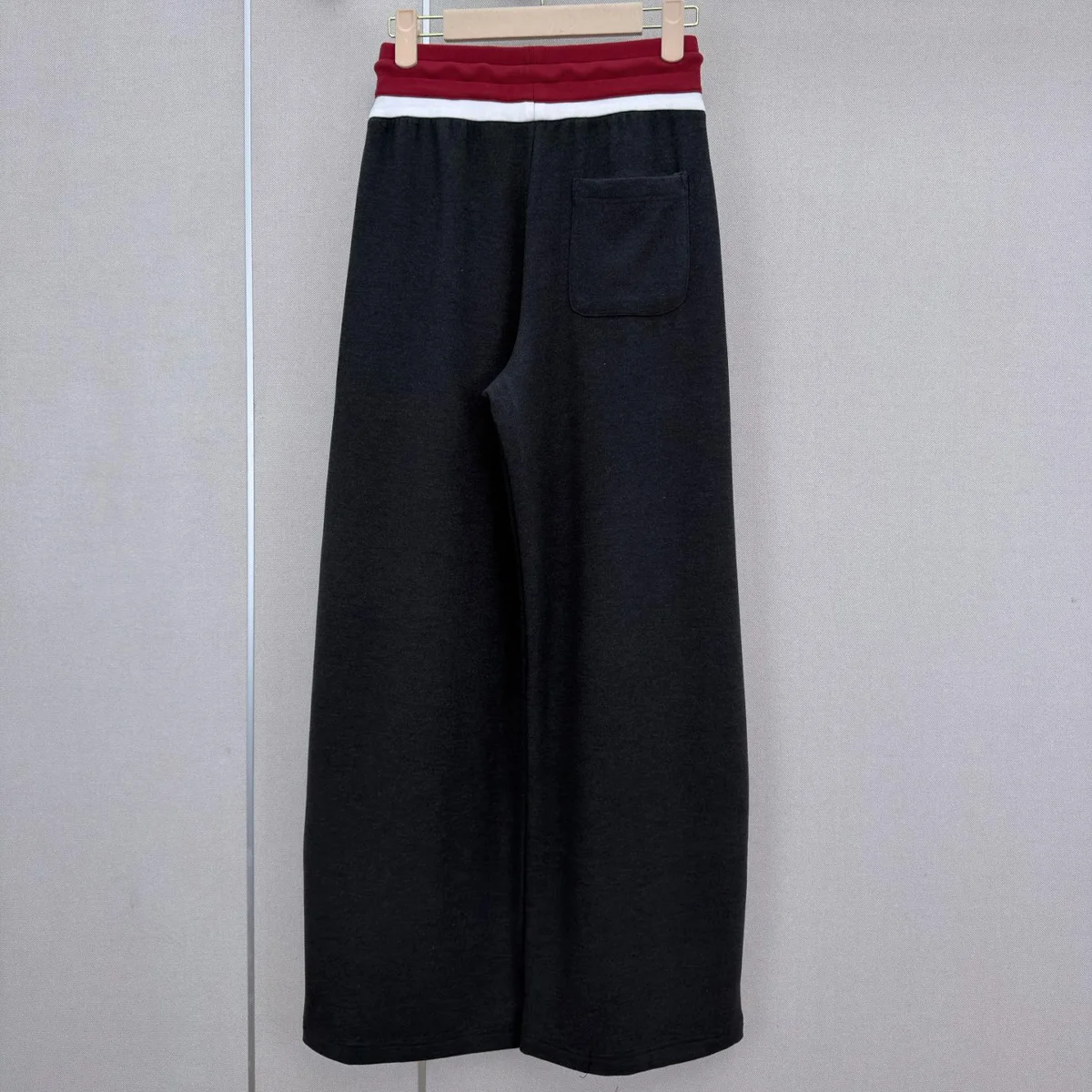 High Quality Women Color Block Waistband Wide Leg Sweatpants, Elastic Drawstring Loose Casual Trousers lyt26101671