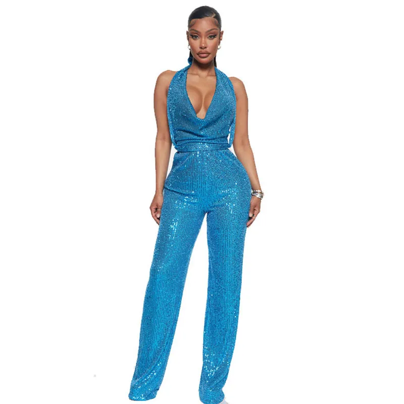 مثير بريق الترتر بذلة المرأة أنيقة الرسن عارية الذراعين ملهى ليلي حزب حللا قطعة واحدة وزرة عيد ميلاد وتتسابق Catsuit