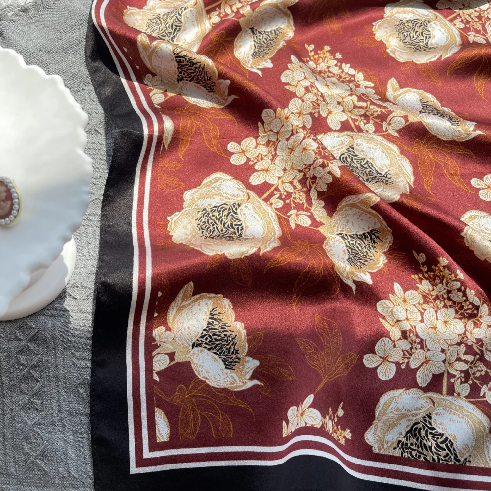 Jungla zwierzęca mała świeża apaszka jedwabna dziewczęca letnia na wyjścia uniwersalna apaszka jedwabna 53cm mała kwadratowa apaszka hurtowo