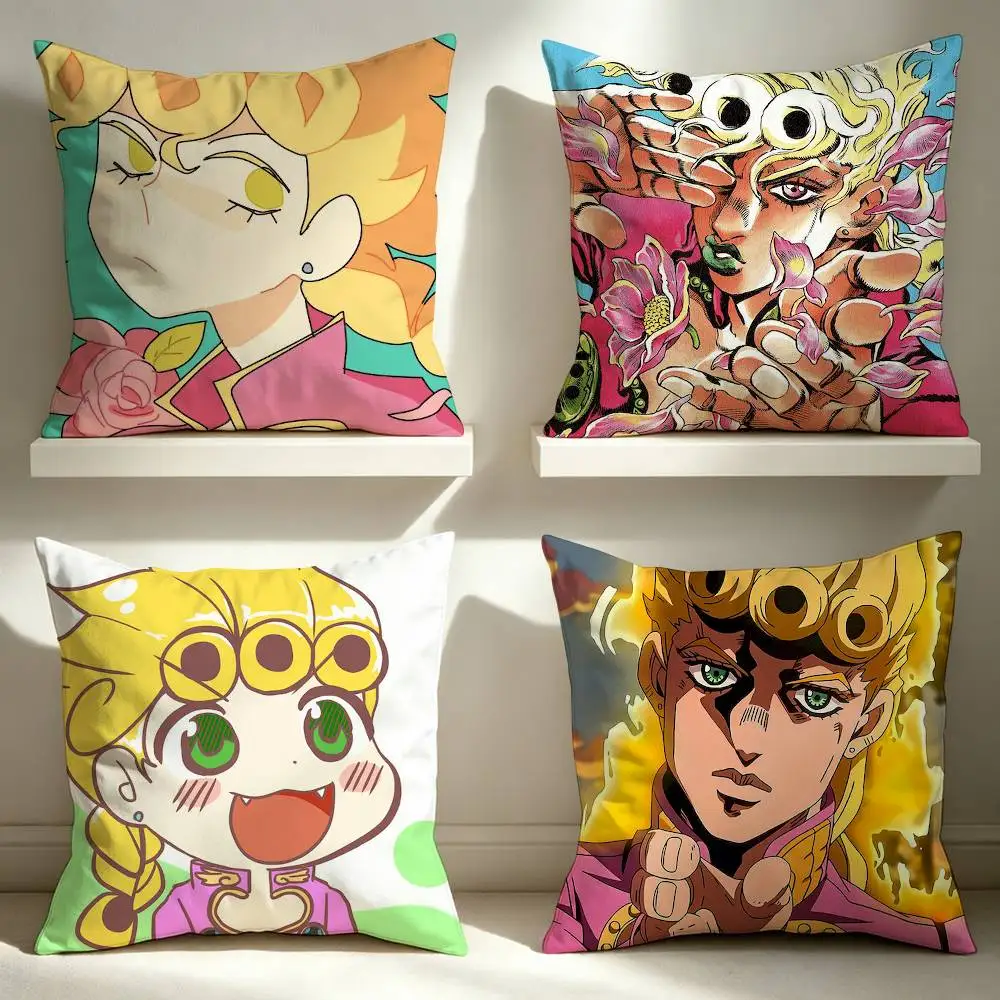 J-JOJOs G-Giorno G-Giovanna   Square Pillow Case Multi Sizes For Car Home Bedroom Decor Custom Valentine Gifts
