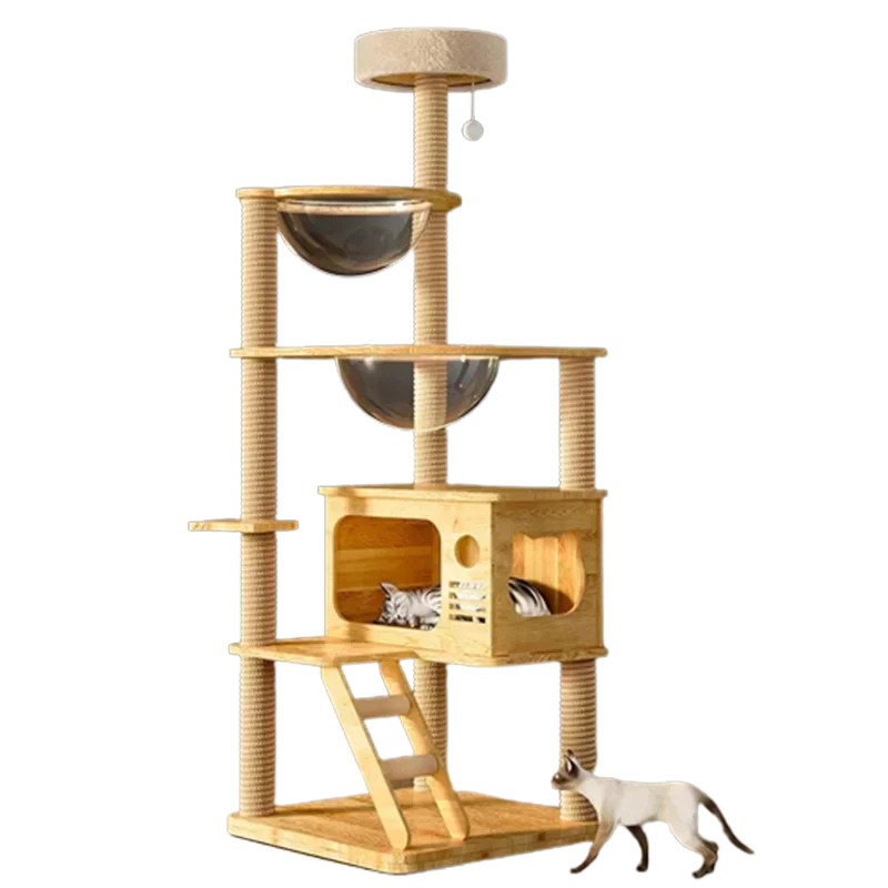 Luxury Tree Tower House Toy Cat Villa Sisal Large Gym Scratching Board Cat Condo Playground Krabpaal Kat Pet Accessories