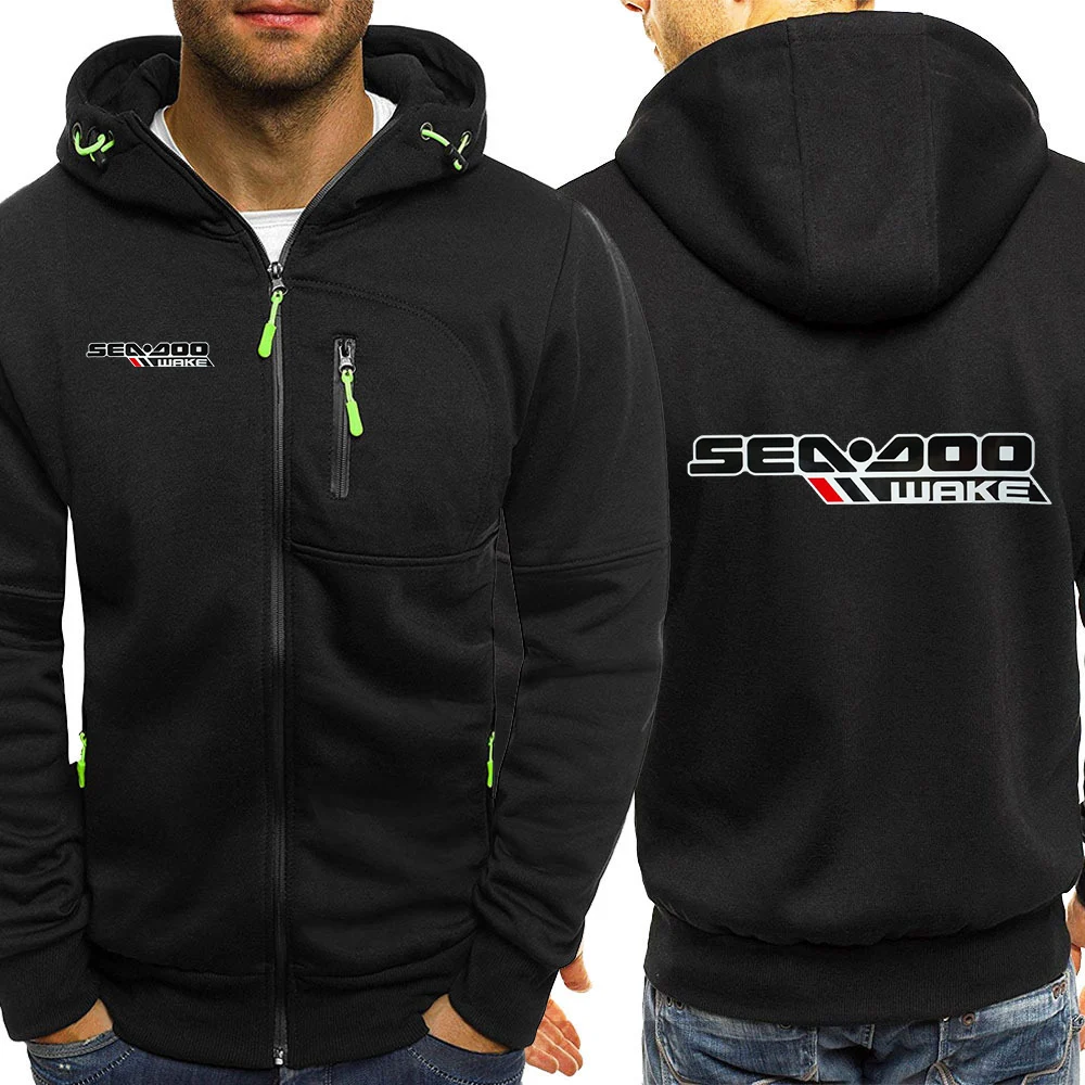 

Sea Doo Seadoo Moto Print Men's Hooded Jackets Coats Casual Zipper Fashion Jacket Mens Outerwear Hoodies Sweatshirts Male