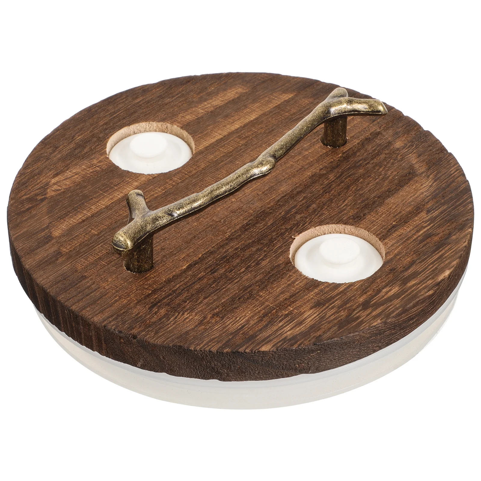 

Reusable Bamboo Lid with Valve for Glass Beverage Dispenser Airtight Sealing Cover Practical Lid for Home Bar Coffee Shop