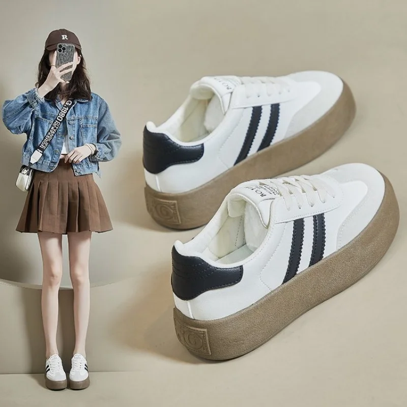 

Women's White Sneakers2025Spring and summer new thick-soled sneakers casual sports shoes for women