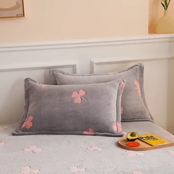 2PCS Microfiber Keep Warm Throw Pillow Case Winter Soft Euro Sham for Bed,Custom Size Cushion Cover Sofa Decoration Pillowcase