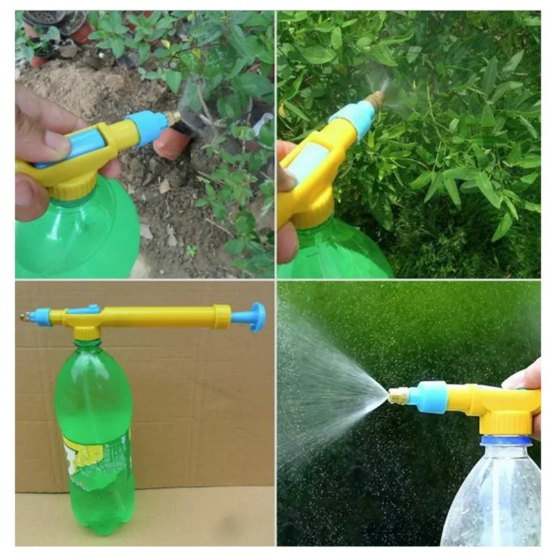 High Pressure Air Pump Manual Sprayer Adjustable Drink Bottle Spray Head Nozzle Garden Watering Tool Home Vegetable Gardens Mist