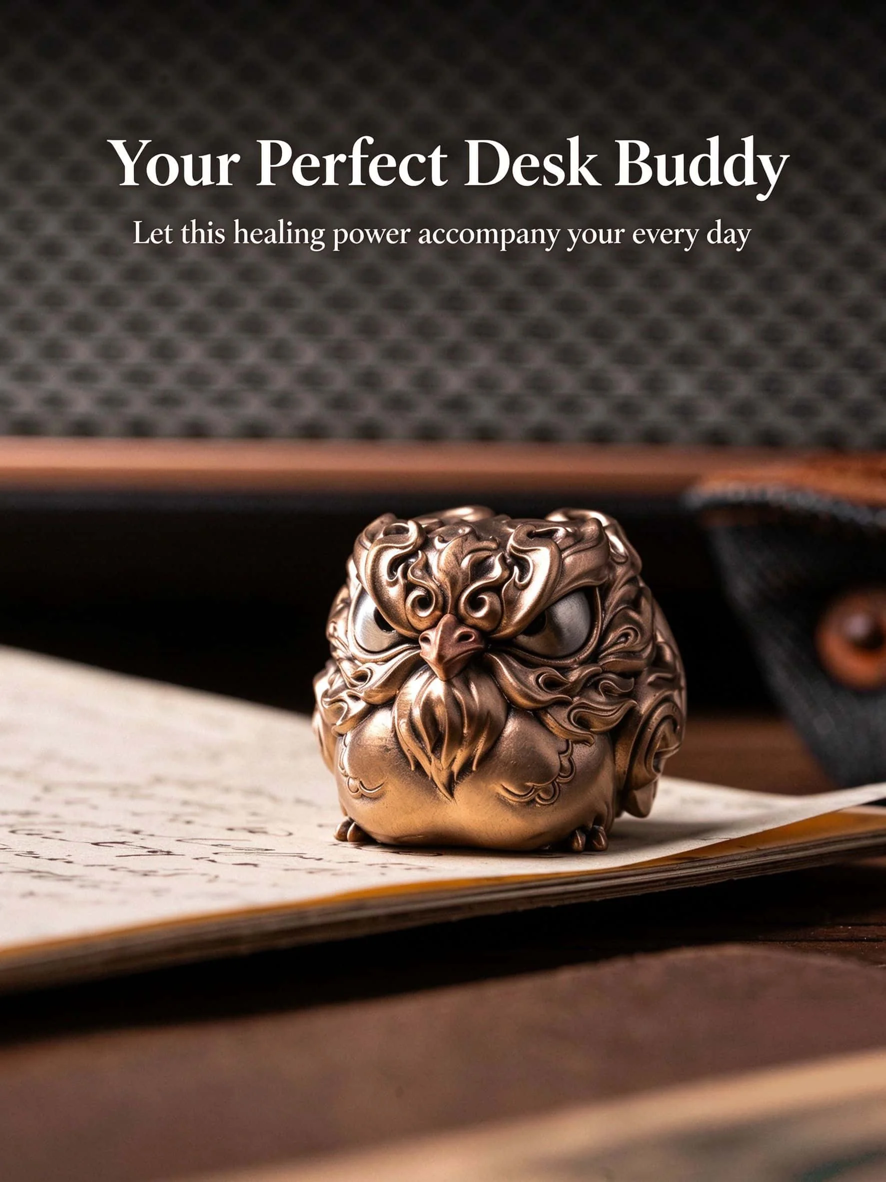 Chinese Feng Shui Four Symbols Vermilion Bird Sculpture Vintage Copper Desk Ornament Home Decor Collectible Figurine Gift for Bo