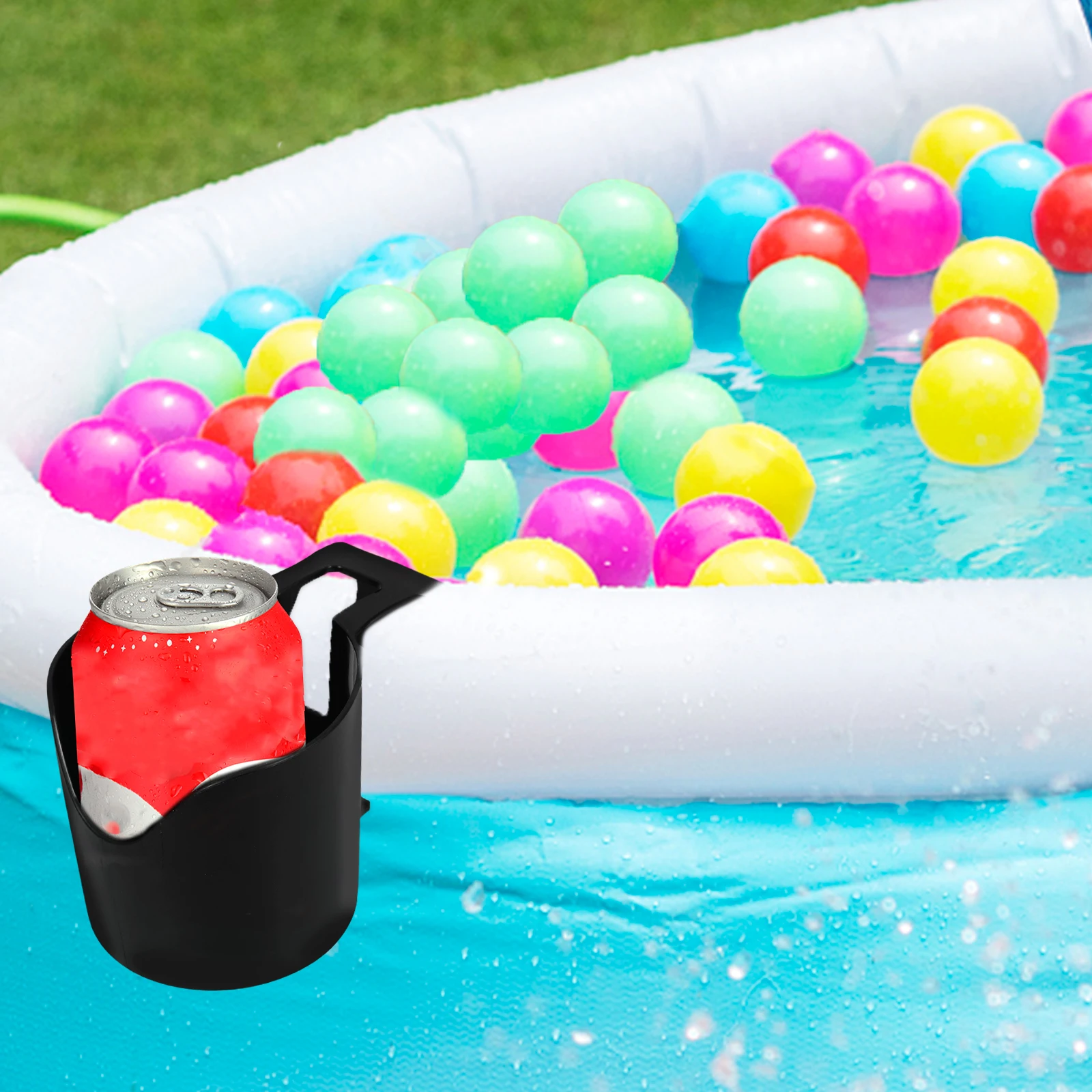 

2 Pcs Cup Pool Storage Inflatable Drinks Holder Holders for Cars Small Glass Bottle Water Black Travel
