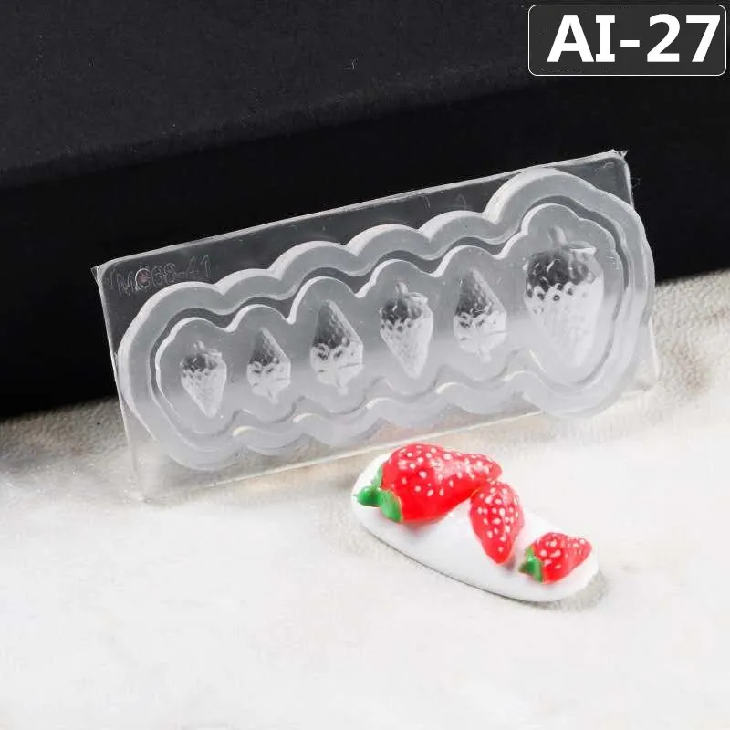 AI 01-85 molde de silicona para uñas, forma de apariencia Irregular, tallado 3d, herramientas de decoración de manicura DIY