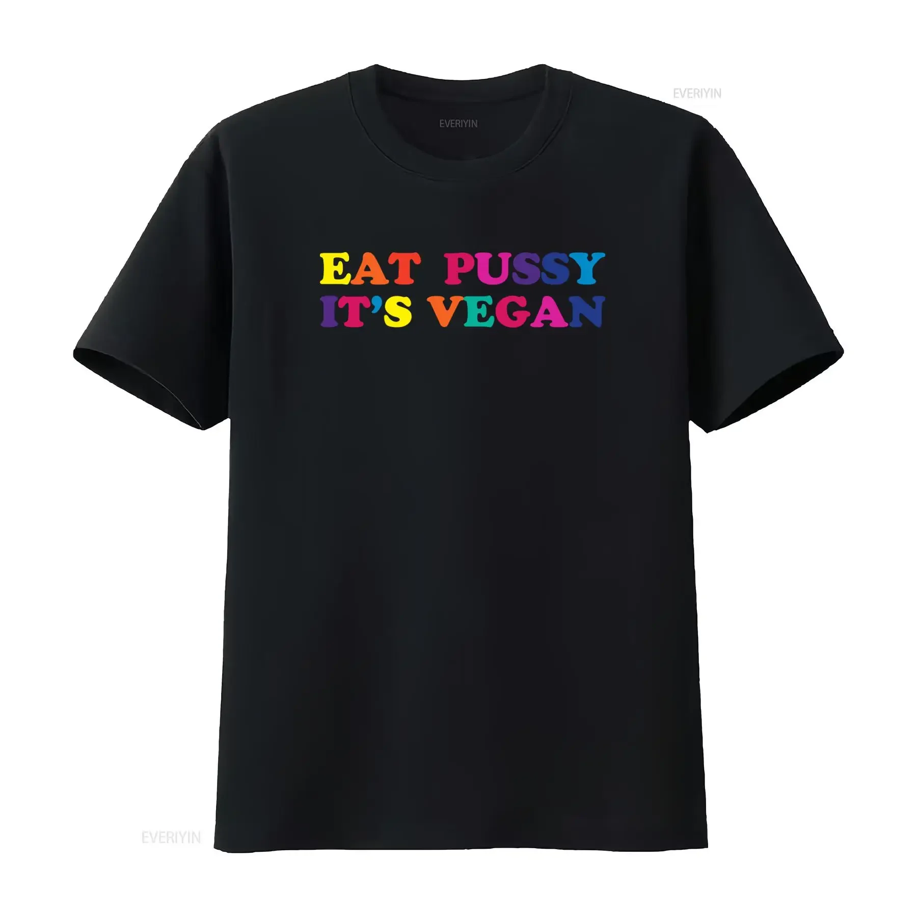 Eat Pussy Its Vegan T Shirt Trendy Y2k Aesthetic for Fashion Forward Individuals vintage Washed Slightly Breathable Casual