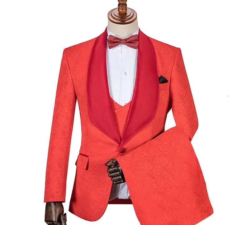 Prom Wedding Suits for Man 2 Peices Blazer Pants One Button Dark Textured Fabric Formal Buainess Office Evening Party Customized