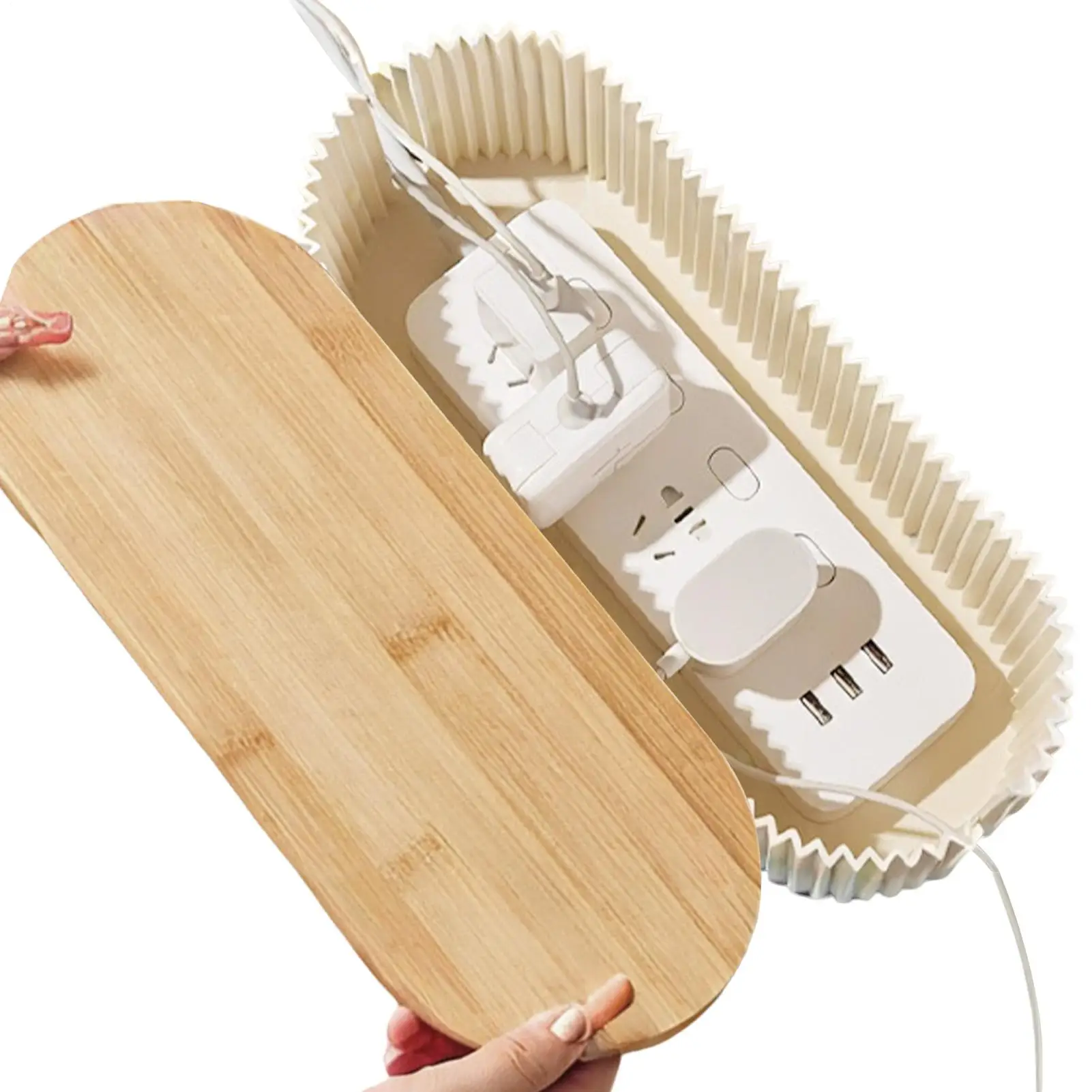 Cable Storage Box Desktop Power Strip Storage Box Dustproof Socket Storage Box Home Wire Case Wire Management Cable Organizer