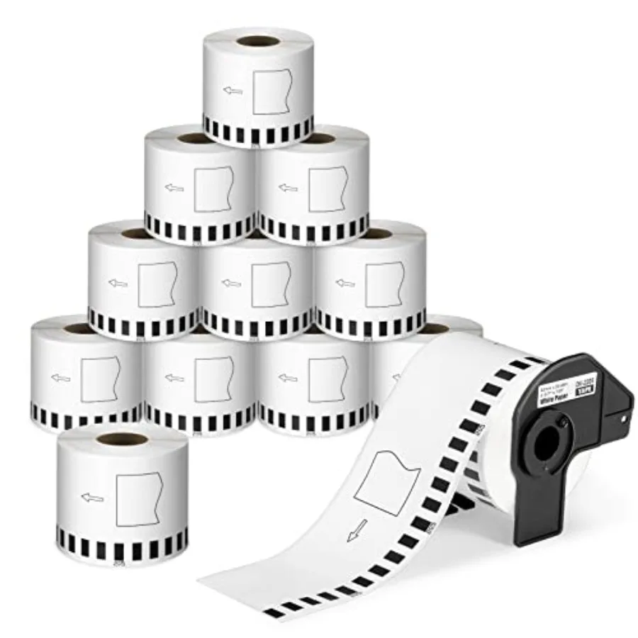 

Рулоны этикеток, совместимые с Brother DK-2205, непрерывные, 2-3/7 дюйма x 100 футов (2 мм x 30,48 м) для принтеров этикеток Brother QL-800 8