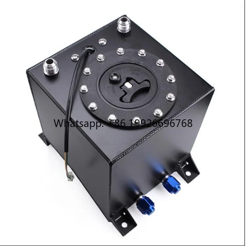 

2.5 Gallon 10L Aluminum Race Drift Fuel Cell Tank Fuel Surge Tank With Sensor Black/ Silver
