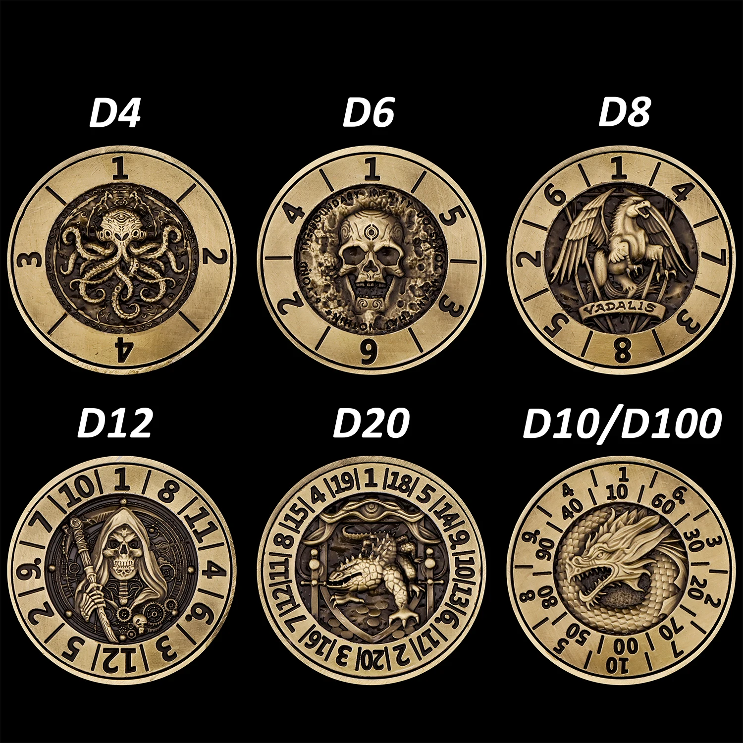 مكعب نرد دوار 7 في 1 لـ DND - مجموعة نرد D&D معدنية ممتازة مع صندوق هدايا للزنزانات والتنينات هدية لسادة الزنزانات #6