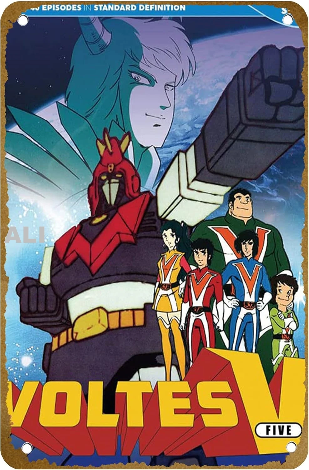 Super Electromagnetic Machine Voltes V (1977) Poster Vintage Metal Tin sign Logo Family Club Bar Cafe Bedroom Art Wall Deco sign