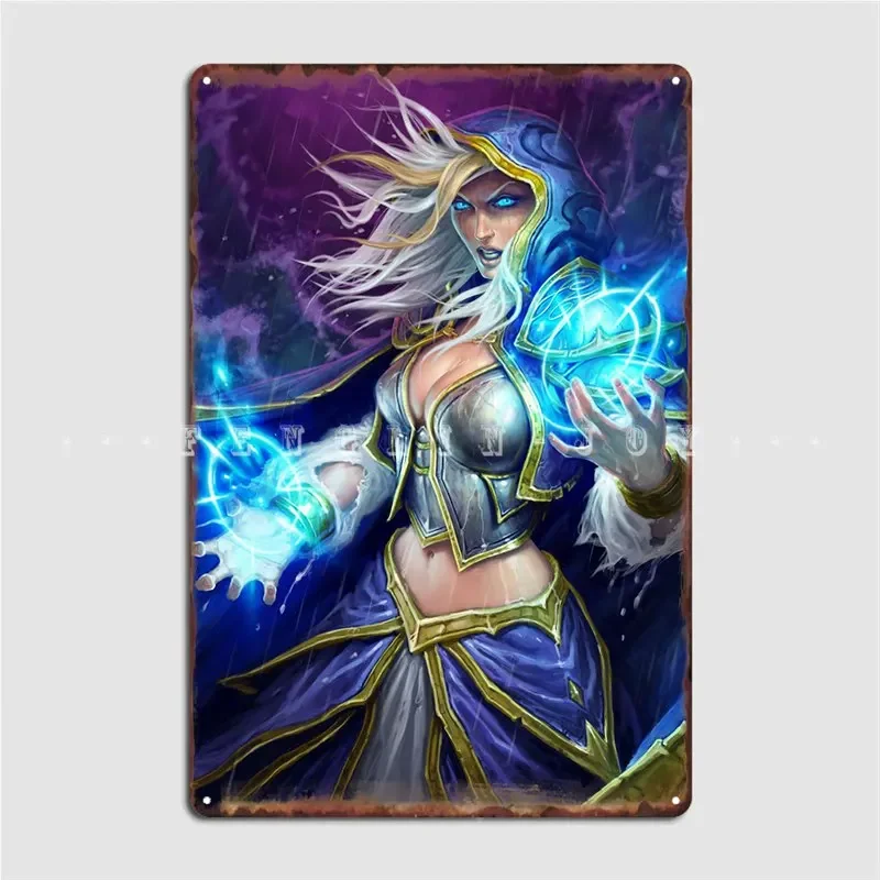 Металлическая вывеска Jaina Proudmoore, настенная живопись, настенная роспись, кухонная жестяная вывеска, плакаты