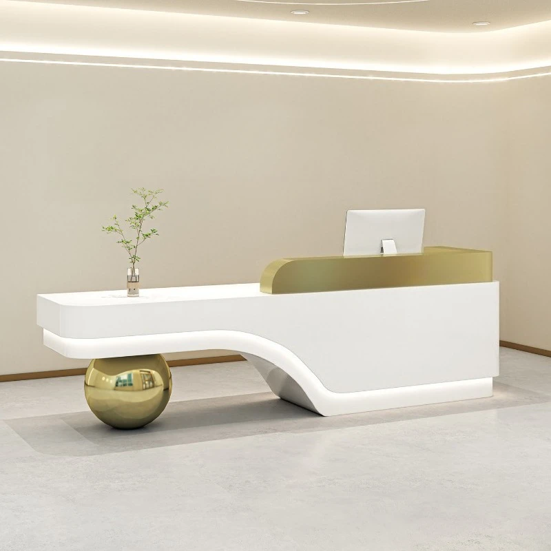 beauty institute bar counter clothes business checkout page counter white elegant comptoir salon de beauté office furniture