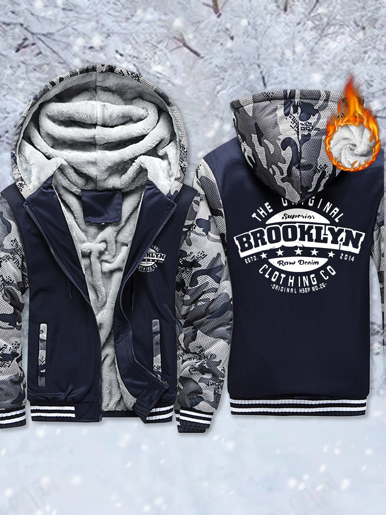 

The Original Brooklyn Clothing Co Pattern Male Sweatshirt Fashion Thick Coat Soft Streetwear Fleece High Quality Outdoor Jacket