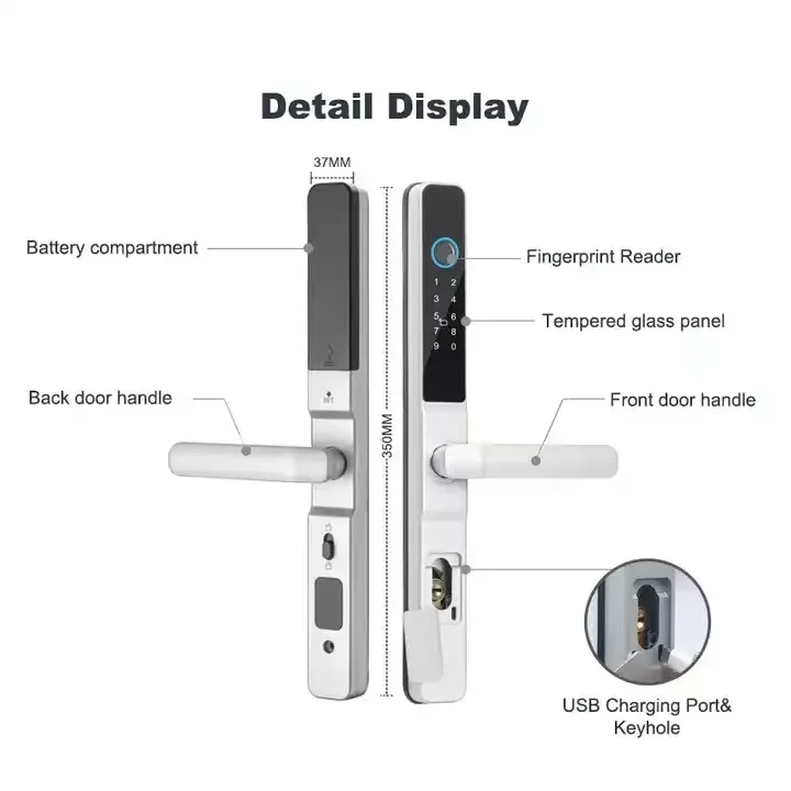 100% Quality Guarantee Anti Theft Smart Lock Tuya Wifi Ttlock Glue Rfid Sensor Card With Biometric Fingerprint Smart Door Lock