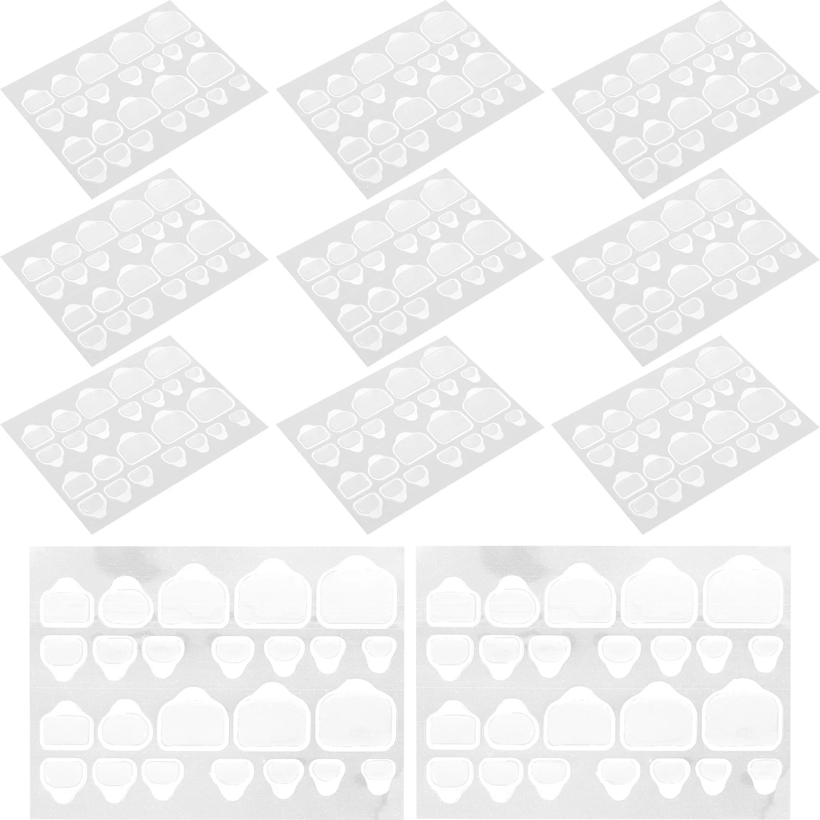 20 Sheets Labels Nail Glue Stickers for Press on Nails Medium Invisible Adhesive Sticky Tabs Transparent