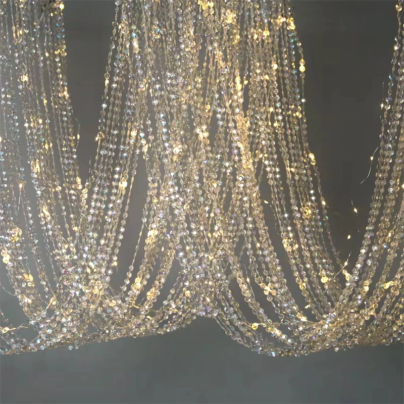 

450 CM Long Wedding Ceiling Beads Chain Curtain Decoration Crystal Strings Acrylic Hanging For Party Hotel Events Christmas