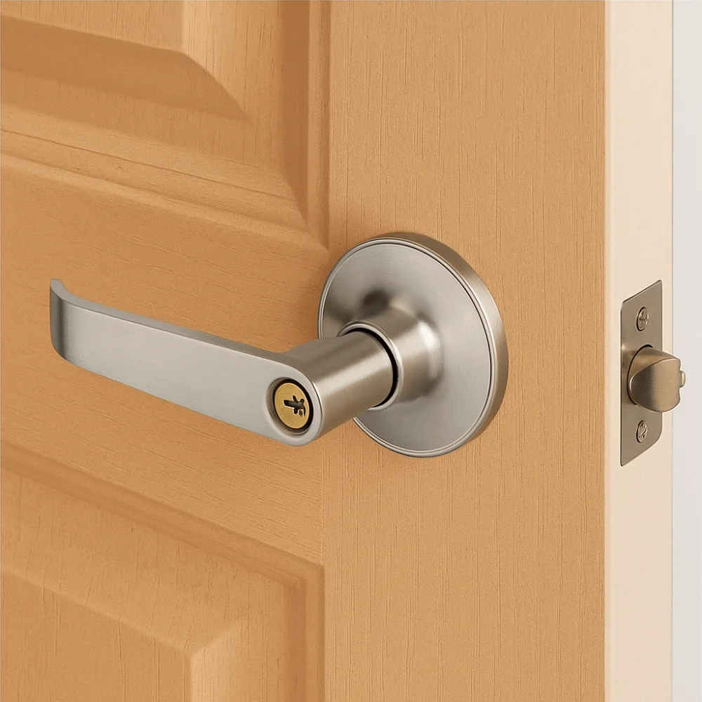 Privacy 35-50mm Three-Pole Spherical Door Lock Aluminum Alloy with 3 Keys Door Handle Lock High-Grade Keyed Locks Living Room