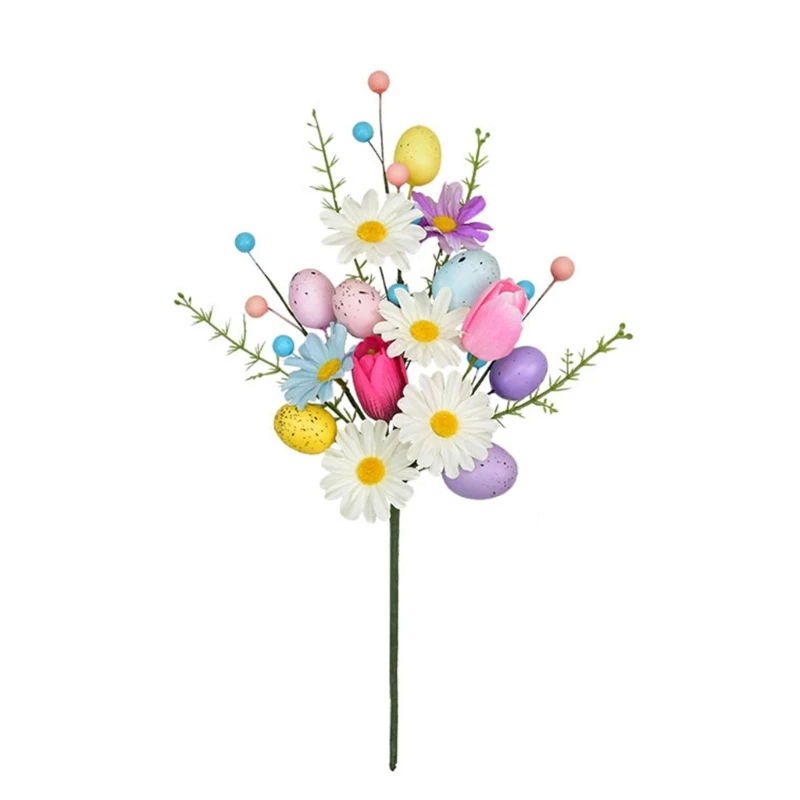 Ostereier, künstliche Blumensträuße, dekoratives Blumenarrangement aus Kunststoff für den Tisch, Kaminsims, Urlaub – Detail 1