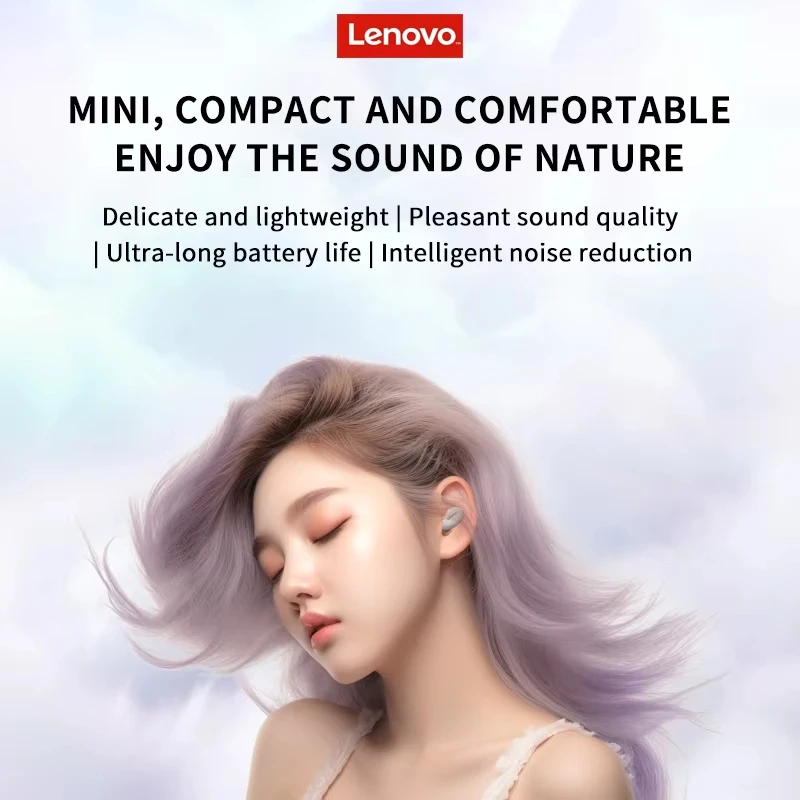 Original Lenovo XT62 Wireless Bluetooth V5.3 Earphones Intelligent Noise Reduction Earbuds Long Endurance Headphones with Mic